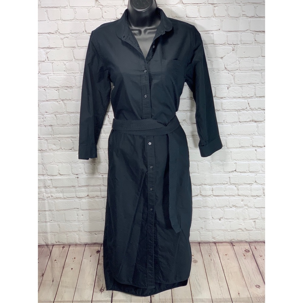 GAP Black Denim Long Sleeve Maxi Shirt Dress SZ XS